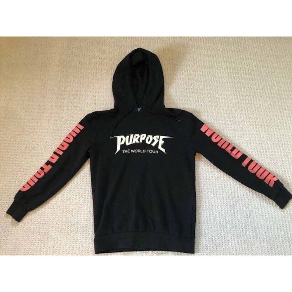 Justin Bieber Purpose World Tour Concert Hoodie Sweatshirt Unisex Black Small